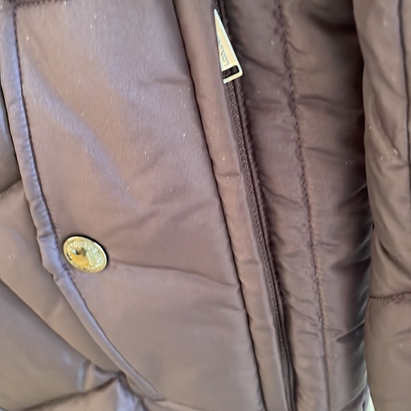 London Fog Faux-Fur-Trim Hooded Down Puffer Coat Med NWT - Picture 5 of 10